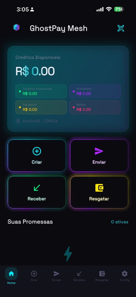 GhostPay - Tela Principal